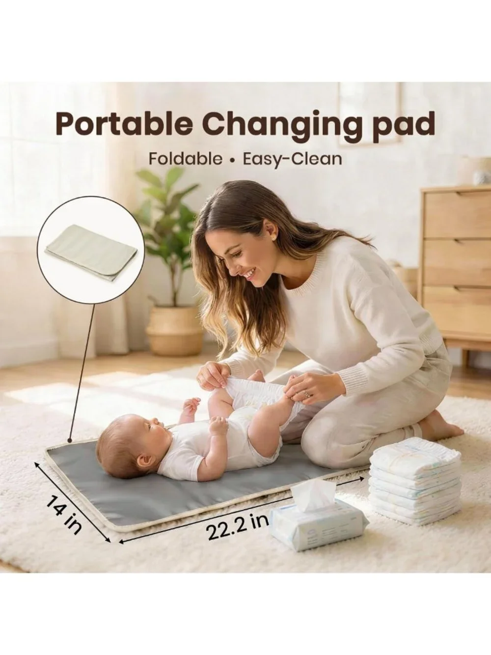 Stylish Checkered Baby Diaper Backpack with Changing Pad - Travel & Daycare